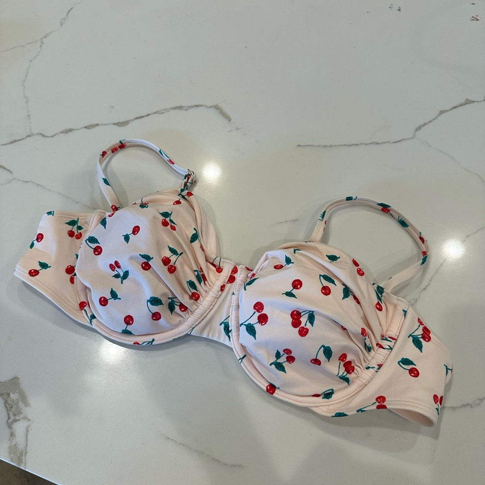 Cherry print bikini top